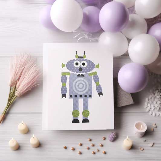 Lilac & Mint Robot Card (4x3")