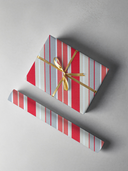 Tangerine Striped Gift Wrap