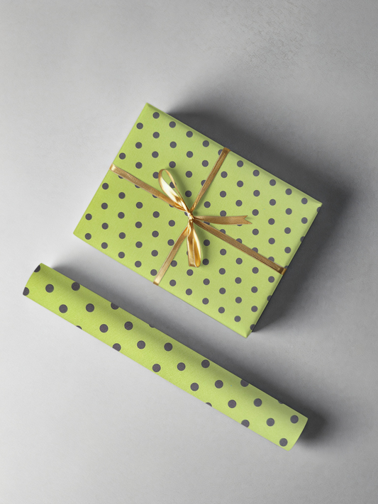 Olive & Grey Spot Gift Wrap