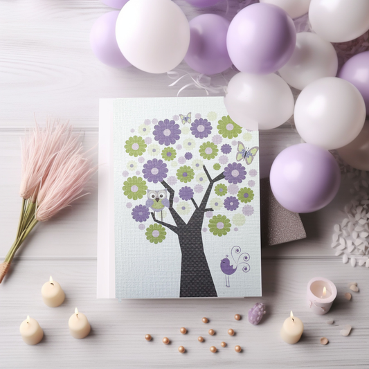 Lilac & Mint Tree Card (4x3")